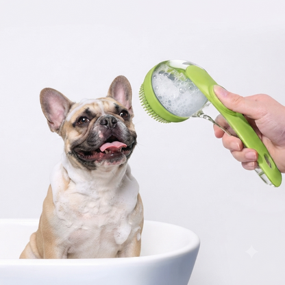 French Bulldog Silicone Bath Brush – Massage Shower Grooming Tool