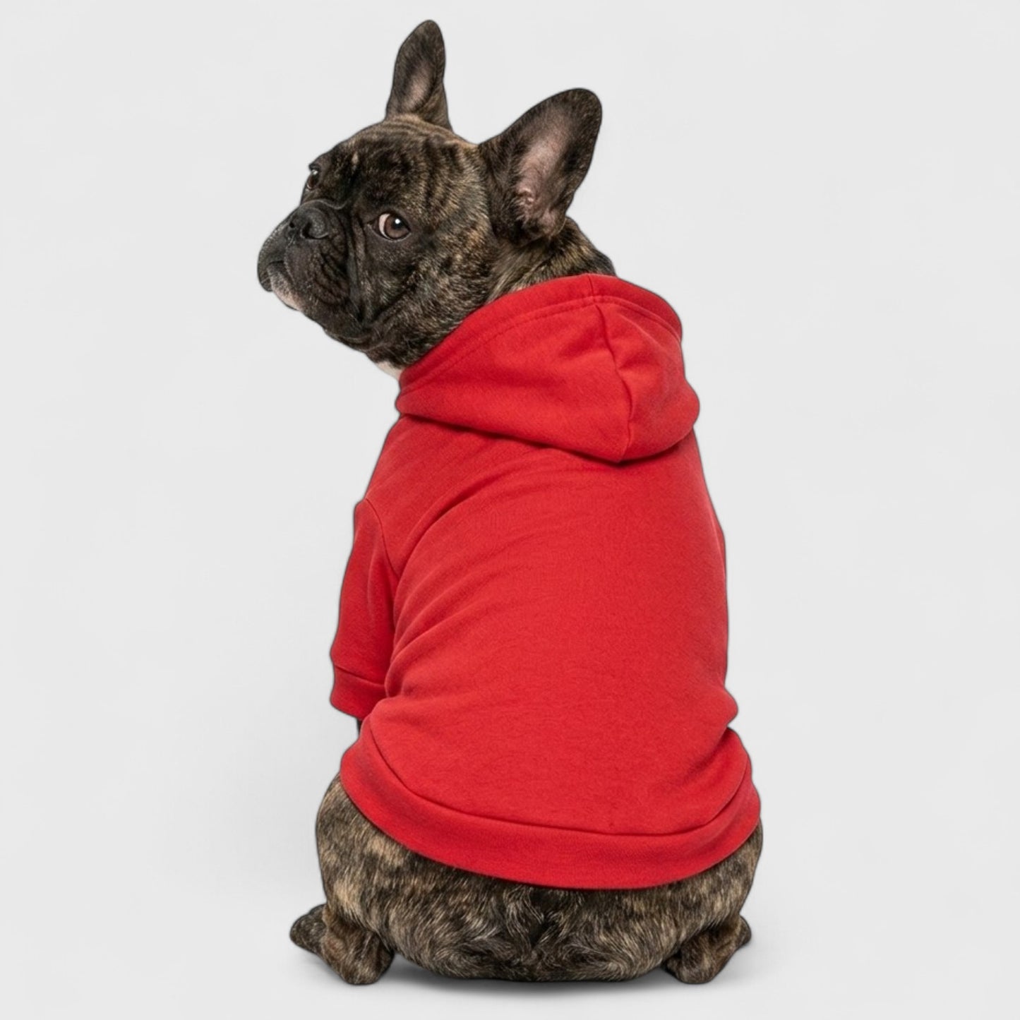 French Bulldog Hooded Sweatshirt – Soft Fleece & Cozy Fit - Red