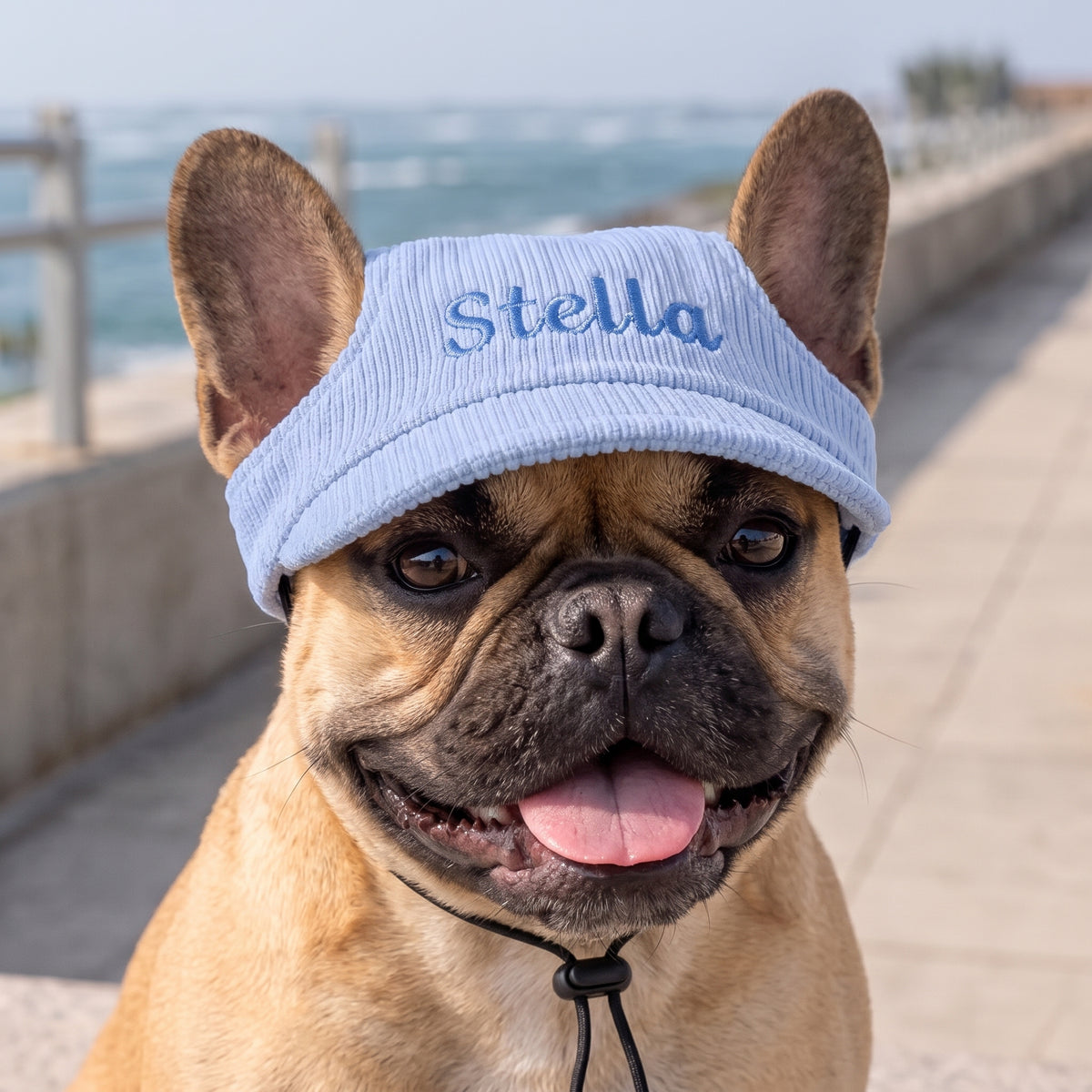 French Bulldog Custom Sun Hat – Embroidered Name Adjustable Cap