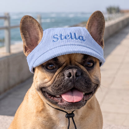 French Bulldog Custom Sun Hat – Embroidered Name Adjustable Cap