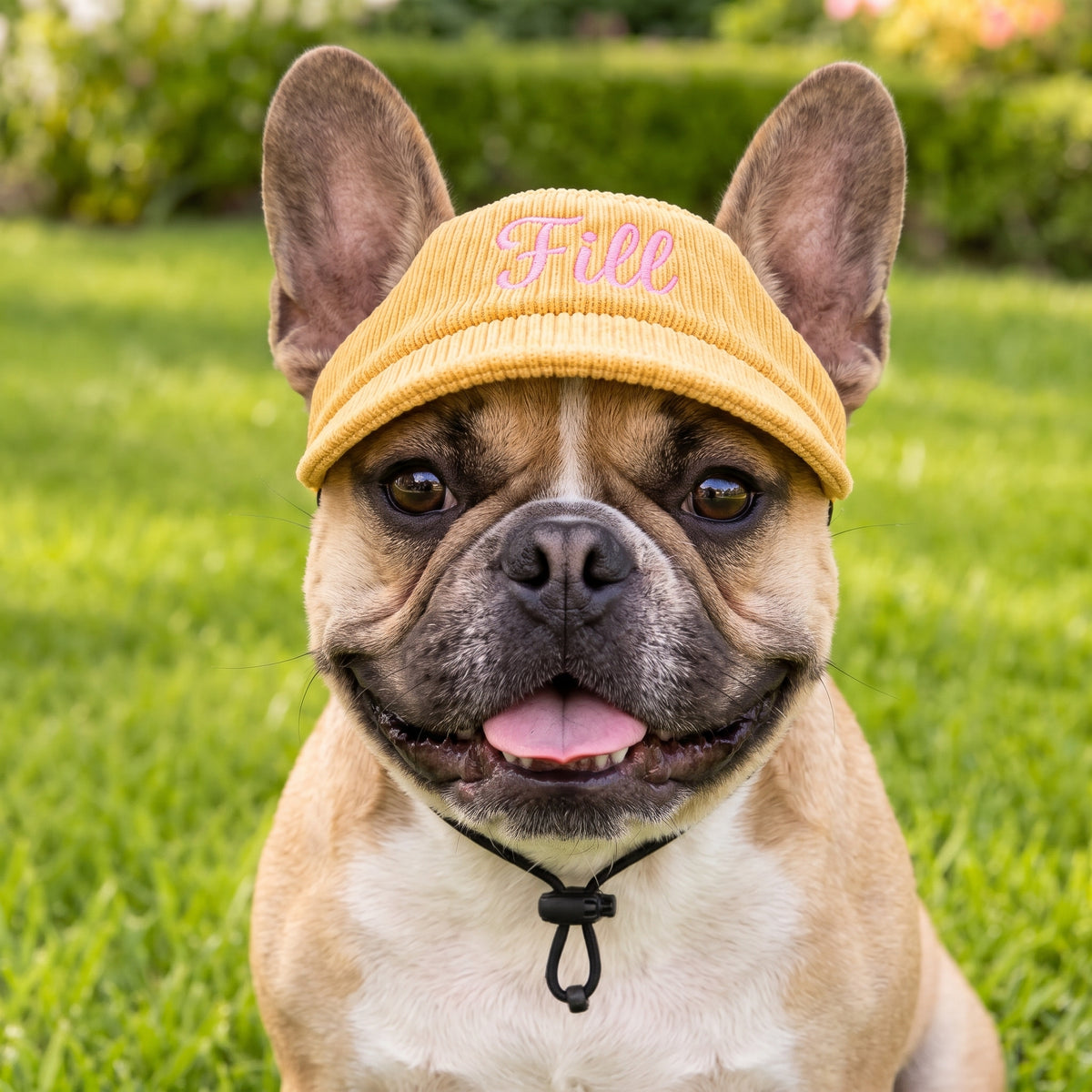 French Bulldog Custom Sun Hat – Embroidered Name Adjustable Cap