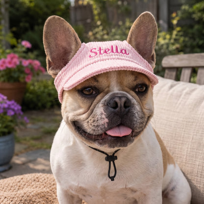 French Bulldog Custom Sun Hat – Embroidered Name Adjustable Cap