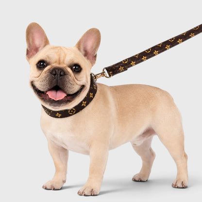 French Bulldog PU Leather Collar – Luxury Anti-Wear Walking Rope