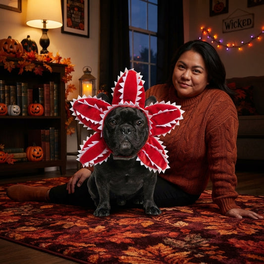 French Bulldog Carnivorous Plant Hat – Funny Halloween Cosplay Hood