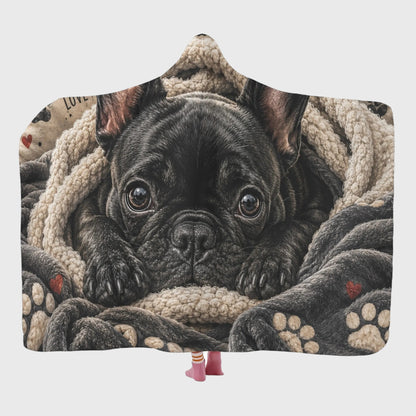 French Bulldog Hooded Blanket – Cozy Wearable Lover Gift Wrap