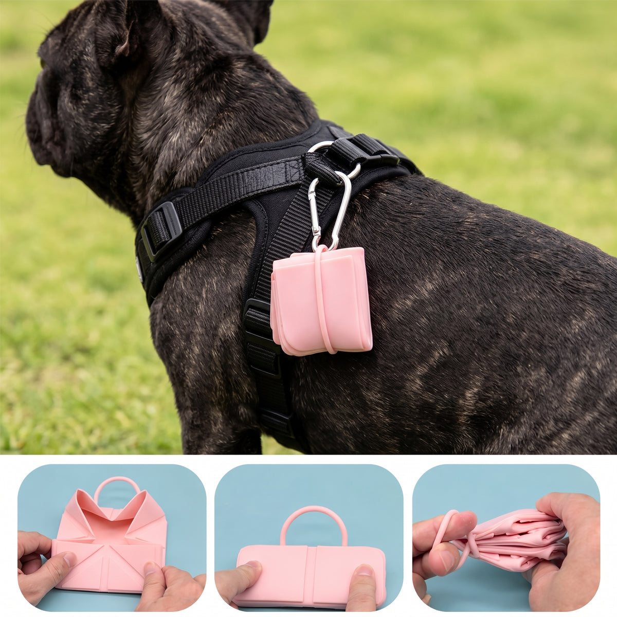 French Bulldog Custom Foldable Silicone Bowl – Outdoor Travel