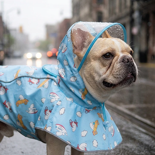 French Bulldog Reflective Raincoat – Waterproof Transparent Cape