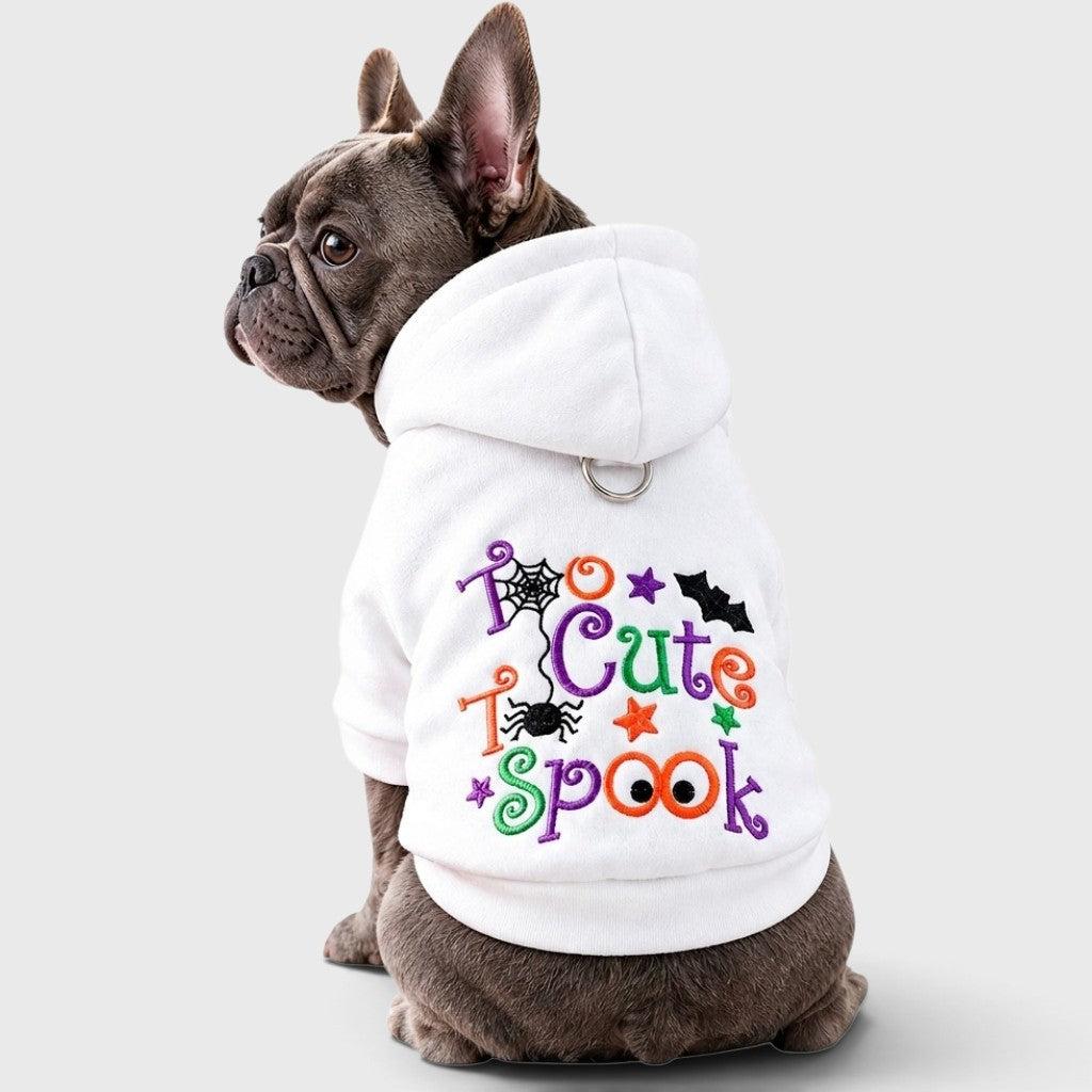 French Bulldog Embroidered Letter Hoodie – Cute Halloween Casual Wear