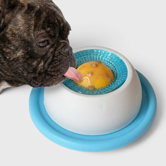 French Bulldog Slow Feeder Lick Mat – Calming Anti-Anxiety Bowl