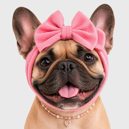 French Bulldog Bow Headgear – Cute Dress Up Hat Accessory