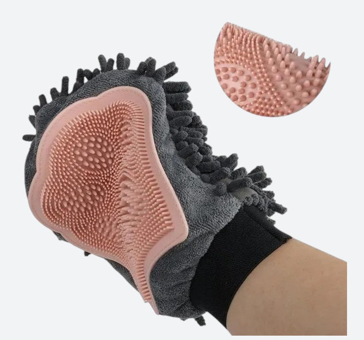 Pet Grooming Glove – Shower, Massage & Deshedding Brush for your frenchie