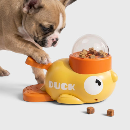 French Bulldog Treat Dispensing Duck Toy – Interactive Snack Feeder