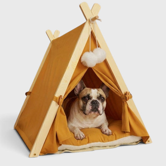 French Bulldog Canvas Tent Bed – Cozy Removable & Washable Nest