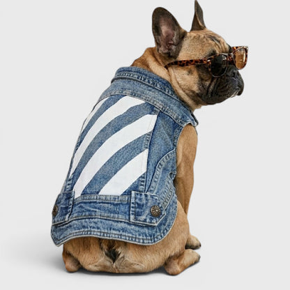 French Bulldog Denim Vest – Trendy Cowboy Summer Dog Outfit