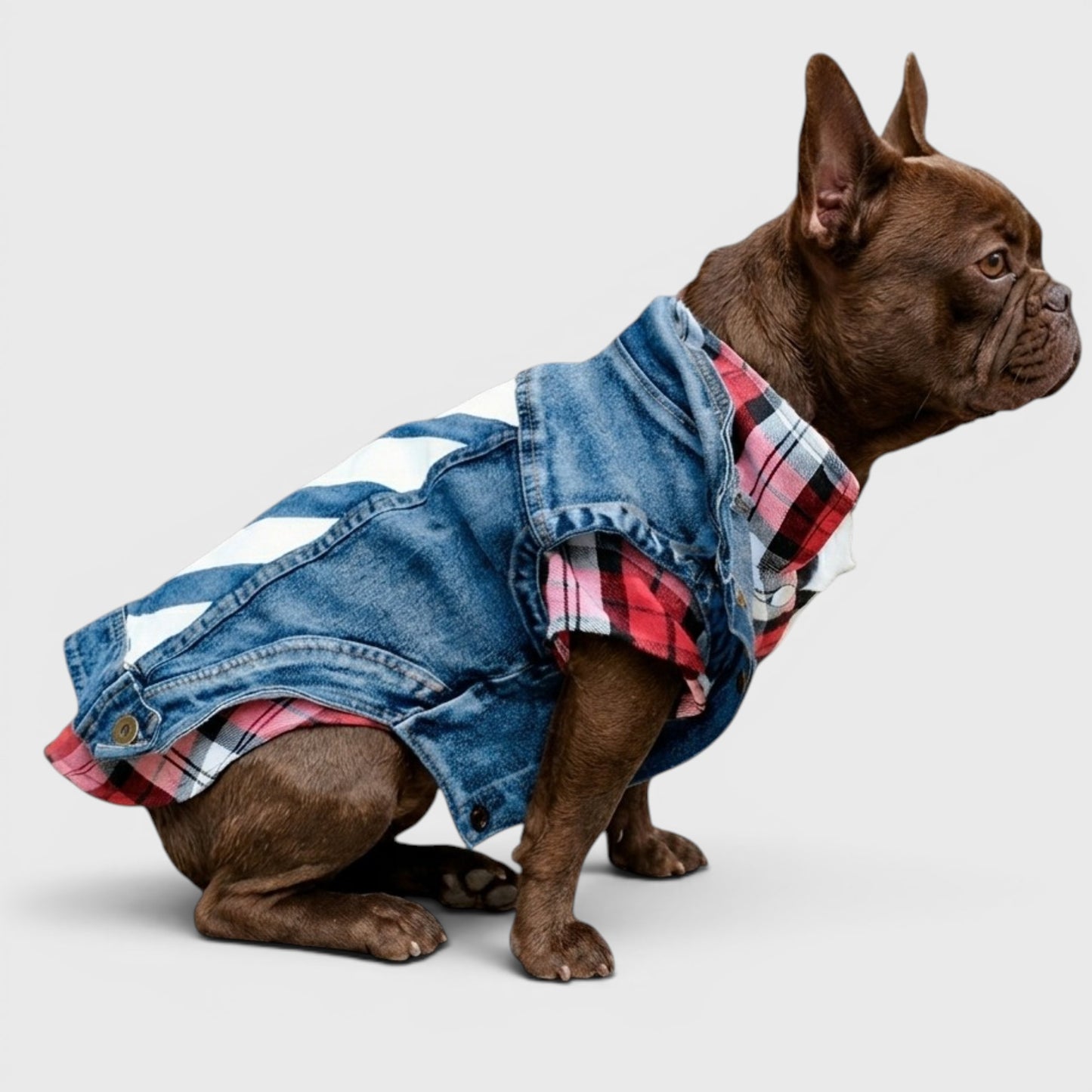 French Bulldog Denim Vest – Trendy Cowboy Summer Dog Outfit